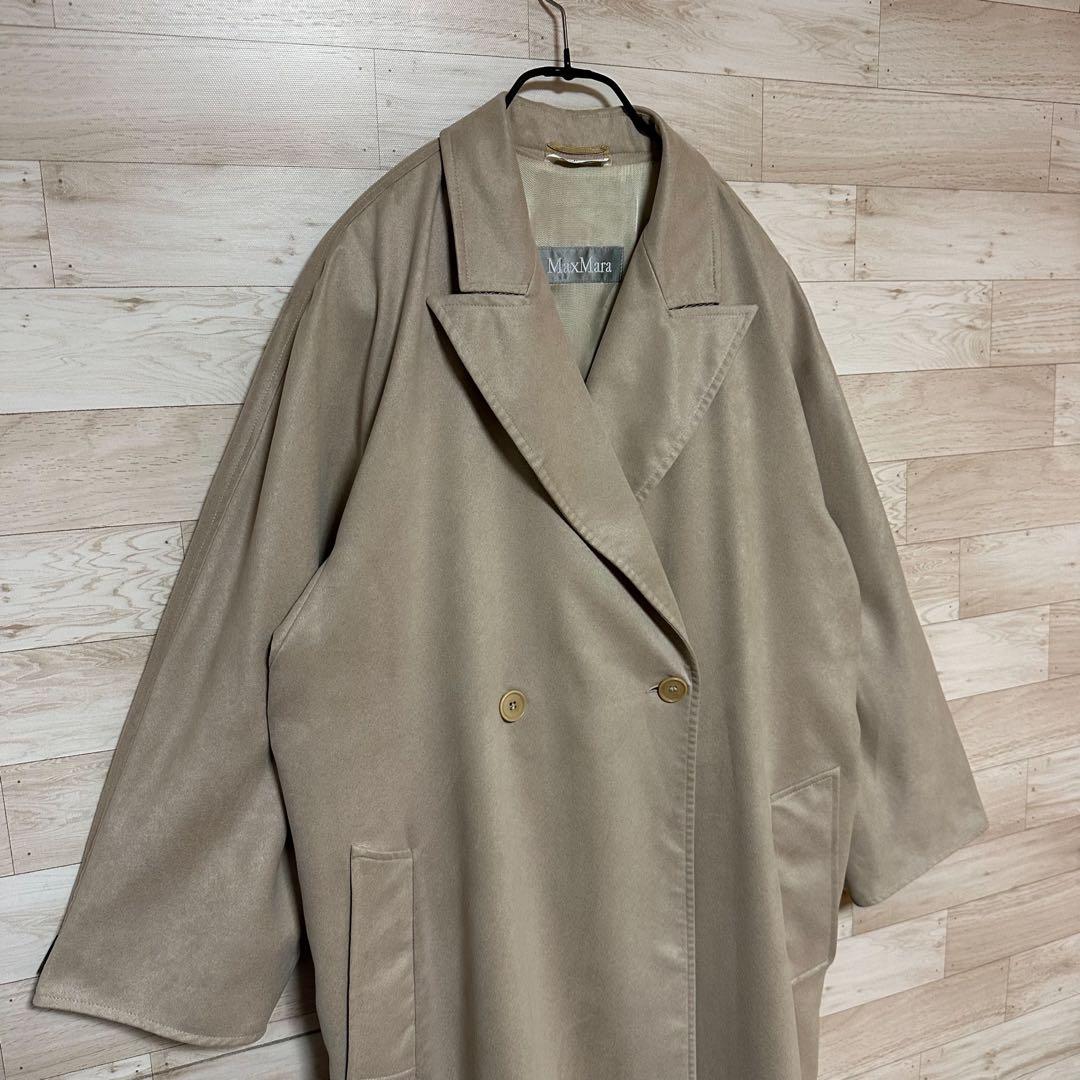 ✨MaxMara マックスマーラ 銀タグ スウェード ロングコート M✨