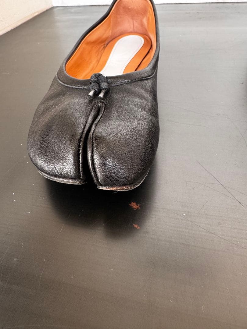 Maison Margiela Tabi バレエ ラムレザー ブラック 37.5