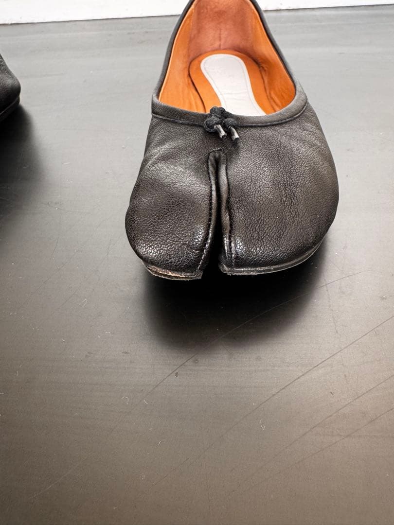 Maison Margiela Tabi バレエ ラムレザー ブラック 37.5