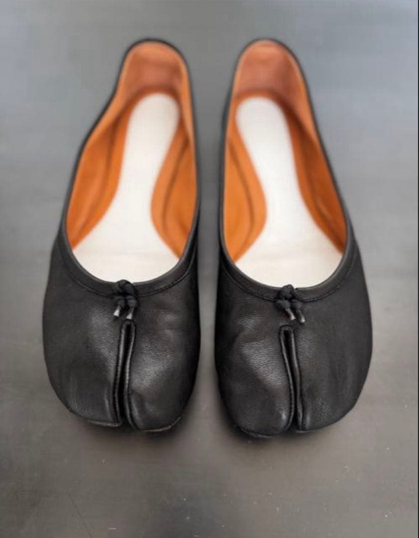 Maison Margiela Tabi バレエ ラムレザー ブラック 37.5