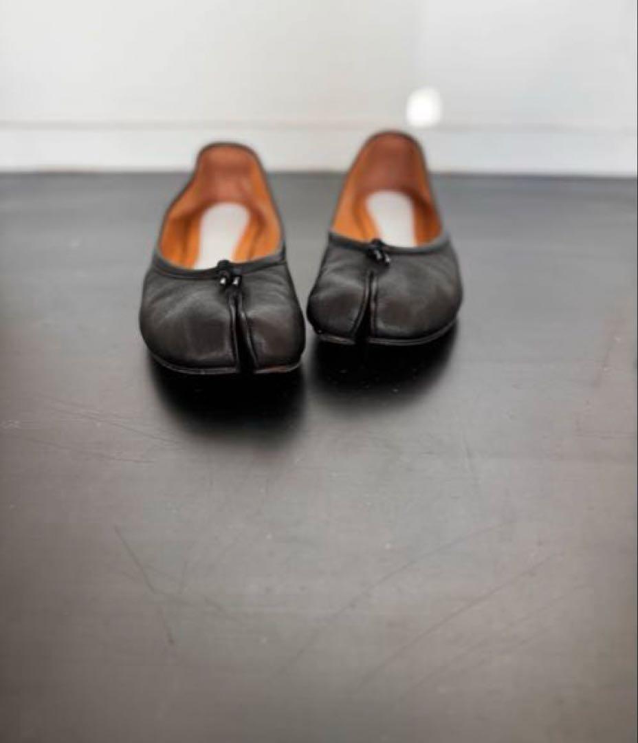 Maison Margiela Tabi バレエ ラムレザー ブラック 37.5