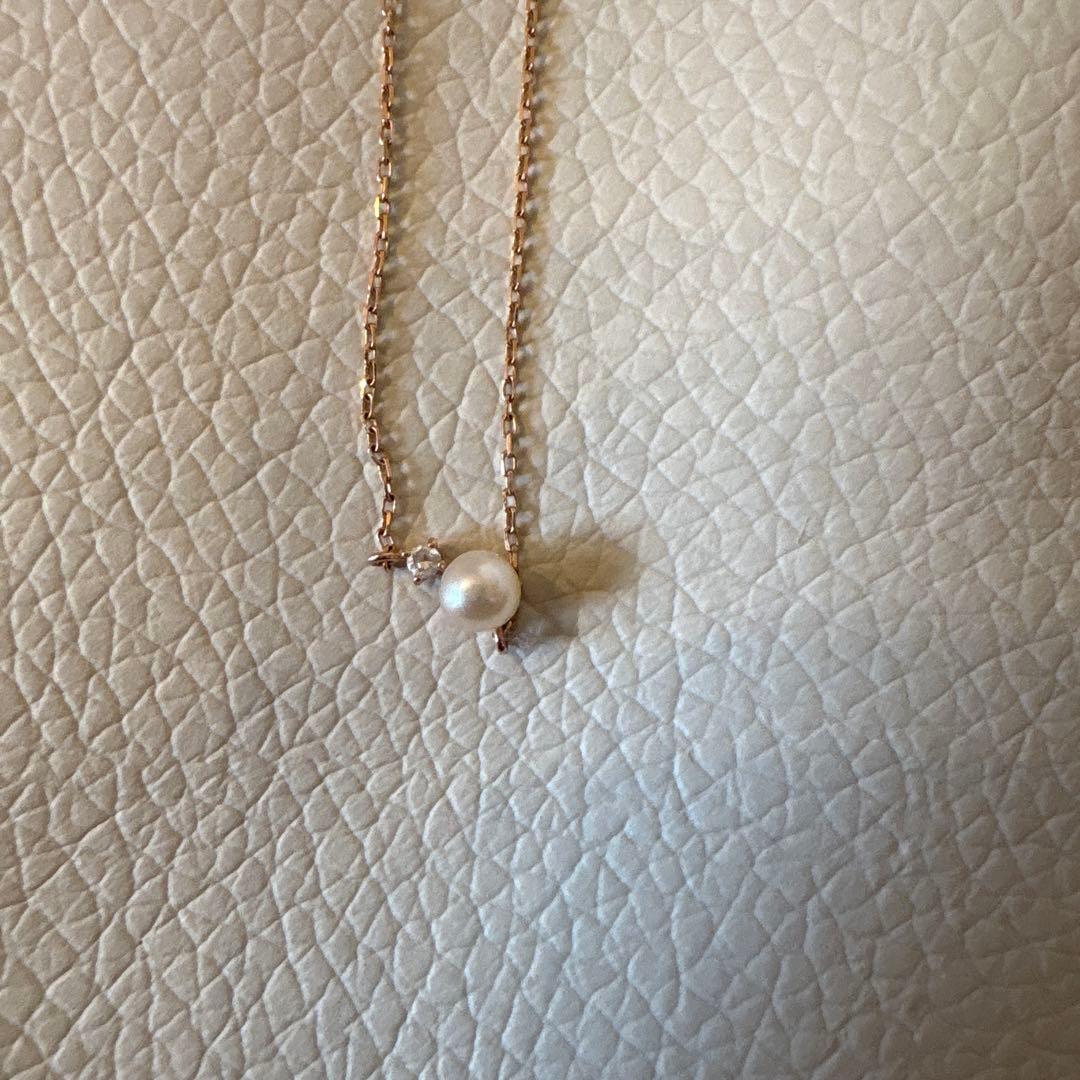 【NYLove】ete K10MPG パール/ダイヤモンド ネックレス