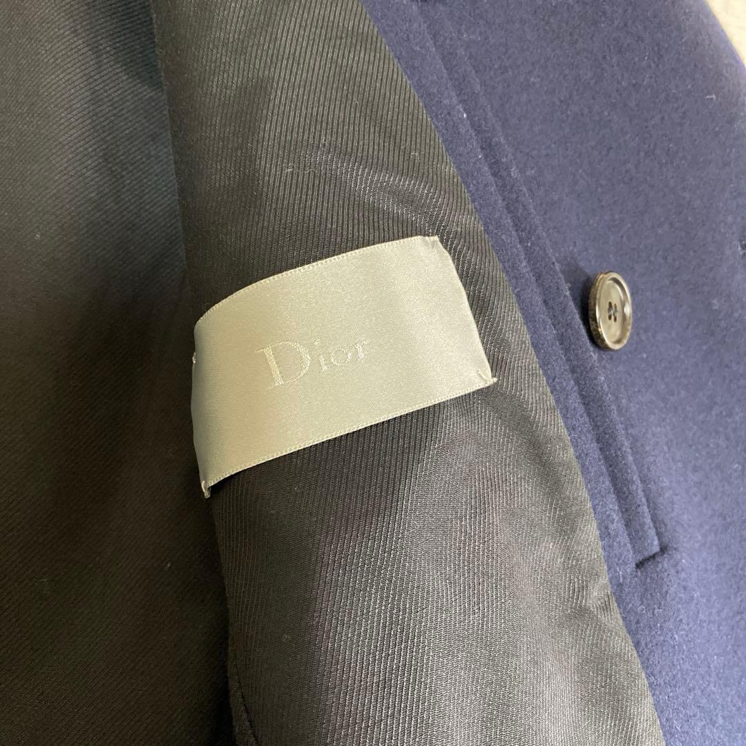 Diorオム ネイビー ダブルブレスト ピーコート