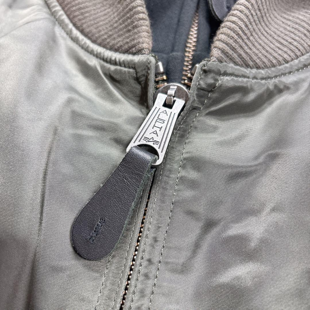 希少5L！ALPHA アルファ MA-1 フード付 ワッペン フライトジャケット