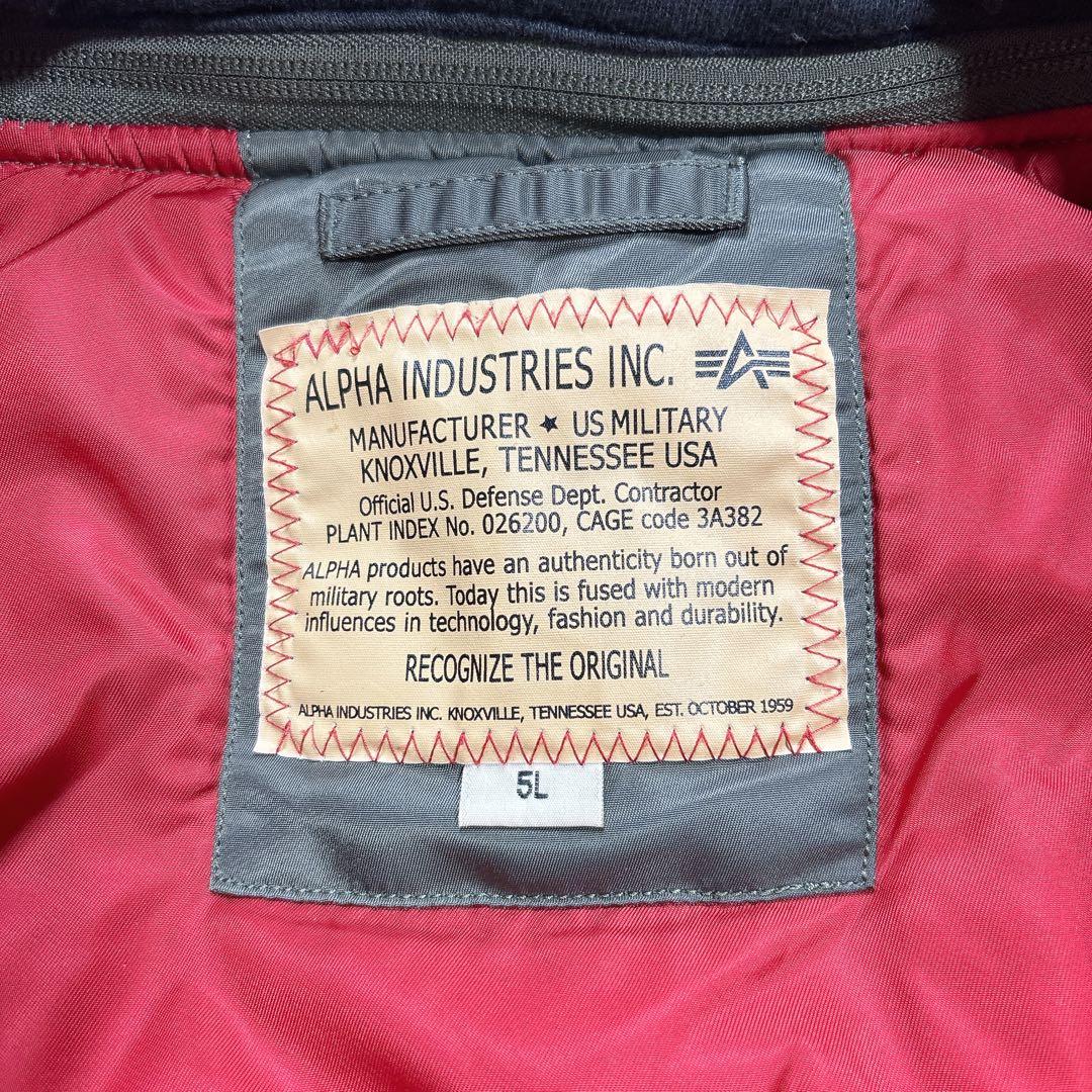 希少5L！ALPHA アルファ MA-1 フード付 ワッペン フライトジャケット