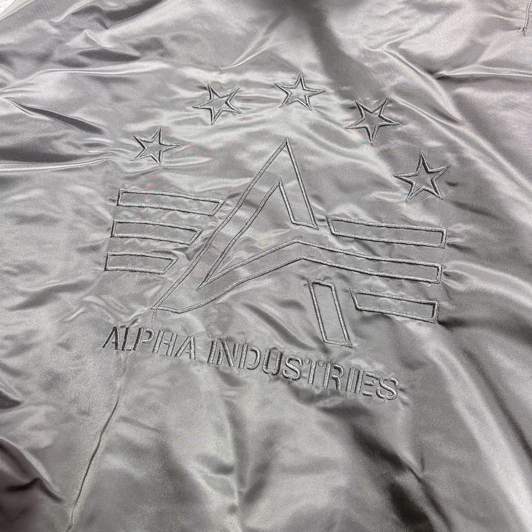 希少5L！ALPHA アルファ MA-1 フード付 ワッペン フライトジャケット
