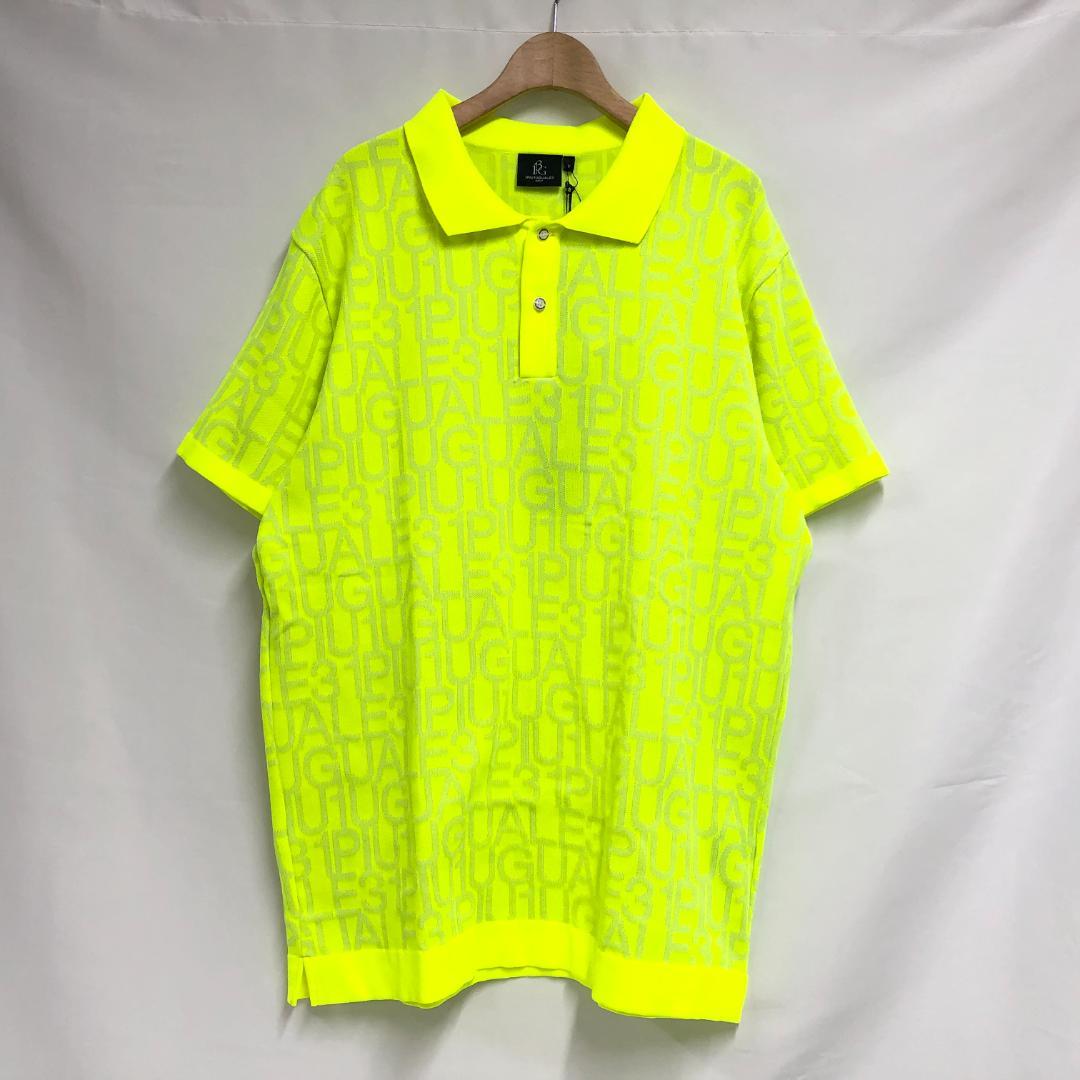 ○★新品未使用　1PIU1UGUALE3 ゴルフニットポロシャツ　V　イエロー系