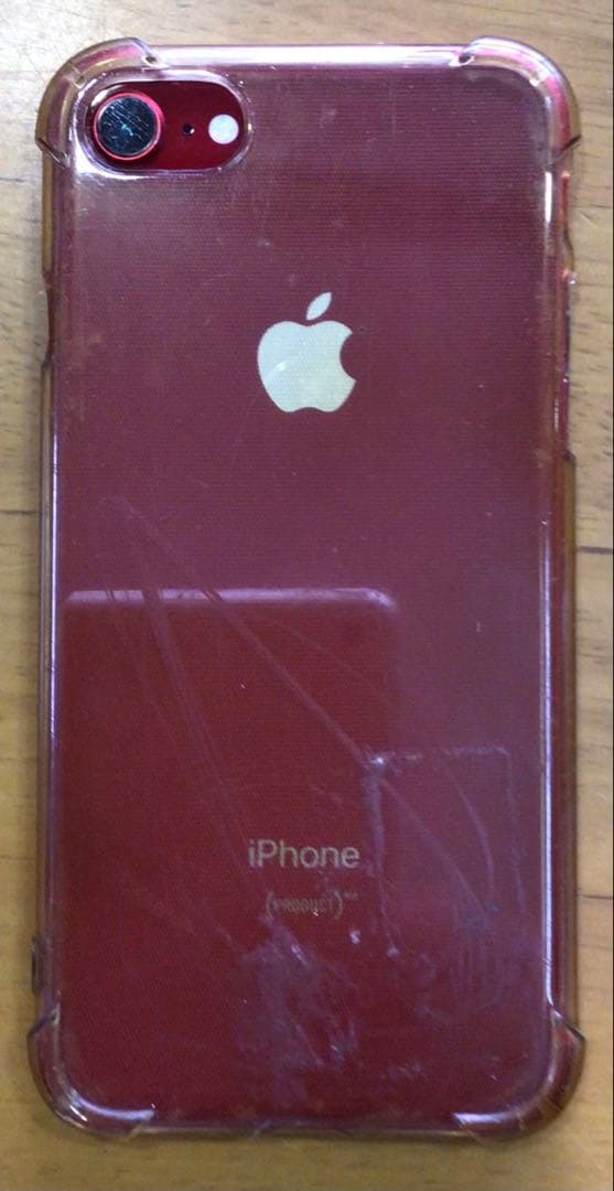 iPhone 8 レッド 本体 透明ケース付き