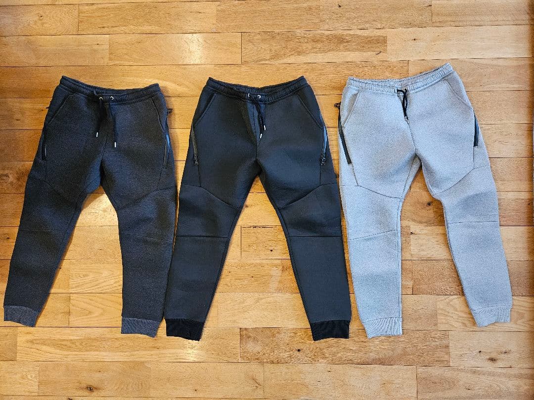 CAMBIOイージーパンツ　黒&グレー&チャコール3点セット