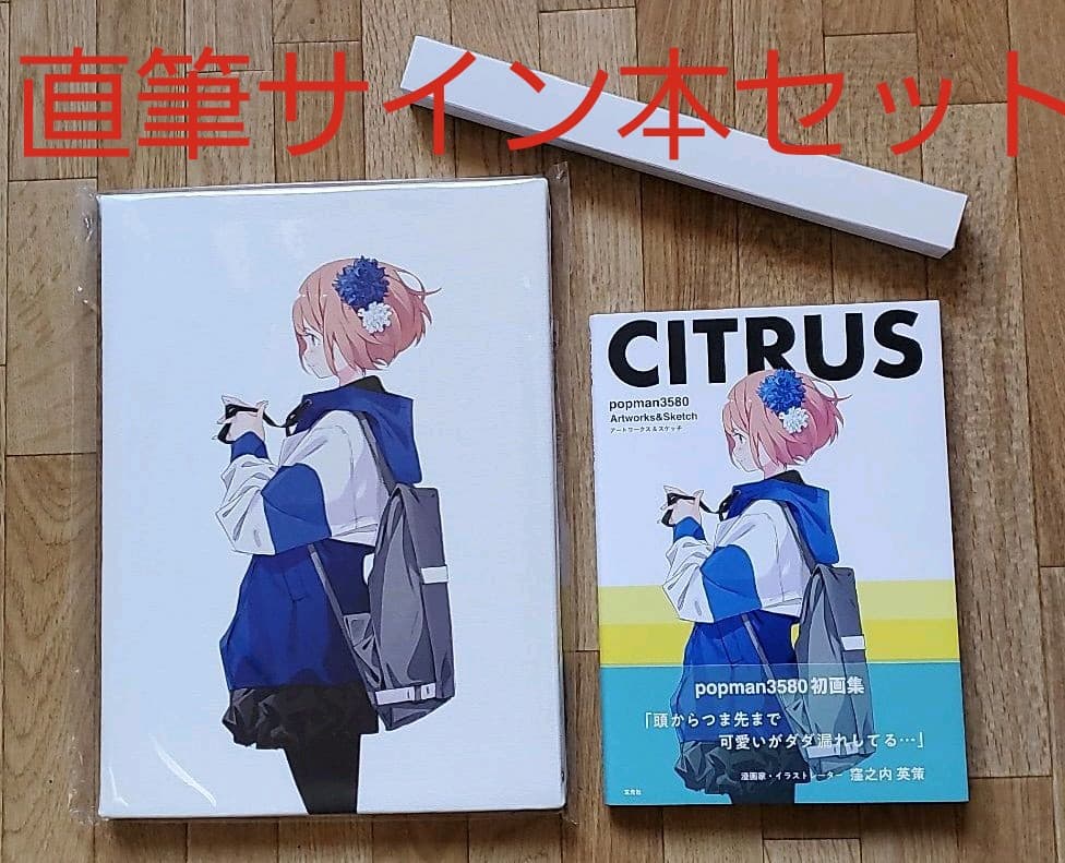 popman3580　画集CITRUS 直筆サイン本、キャンバスアートセット