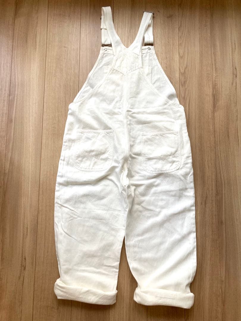 【Veritecoeur】ヴェリテクール　綿麻デニムオーバーオール　白