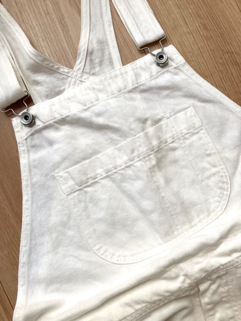 【Veritecoeur】ヴェリテクール　綿麻デニムオーバーオール　白