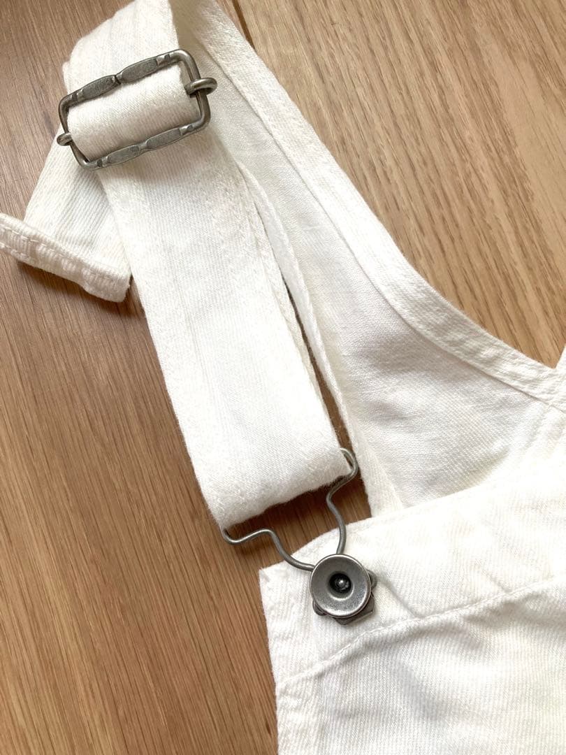 【Veritecoeur】ヴェリテクール　綿麻デニムオーバーオール　白