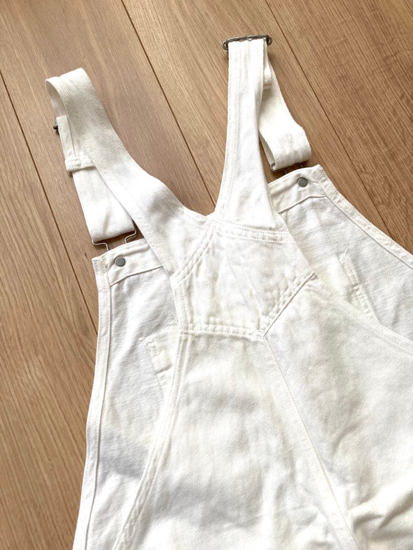【Veritecoeur】ヴェリテクール　綿麻デニムオーバーオール　白