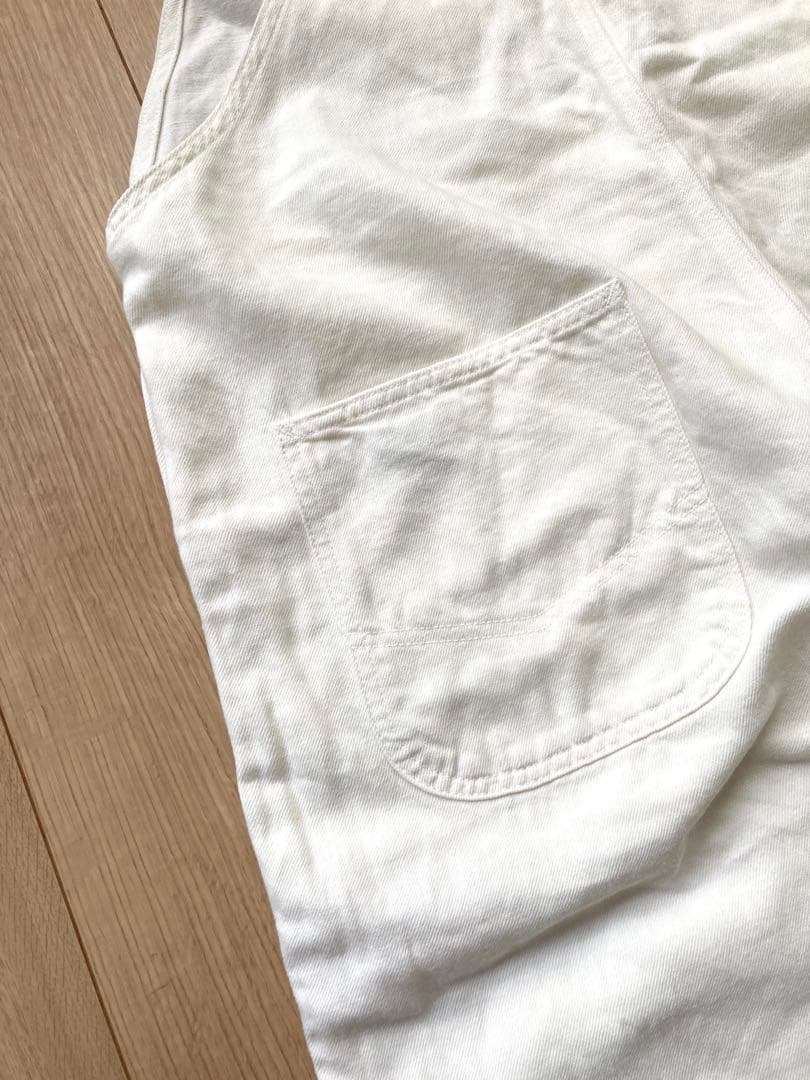 【Veritecoeur】ヴェリテクール　綿麻デニムオーバーオール　白