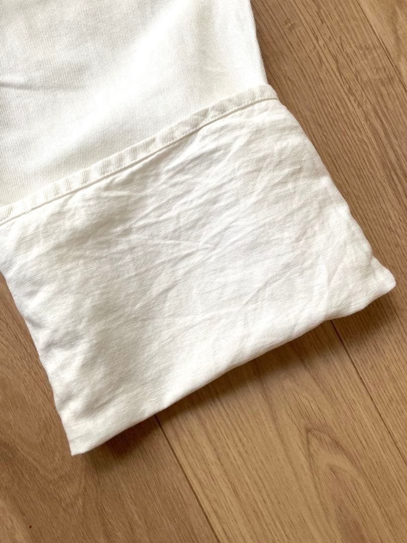 【Veritecoeur】ヴェリテクール　綿麻デニムオーバーオール　白