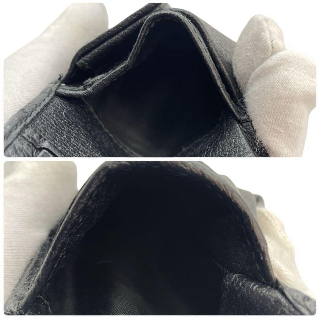 【美品】グッチ 蜂モチーフ Bee レザー 二つ折り財布 ブラック 男女兼用