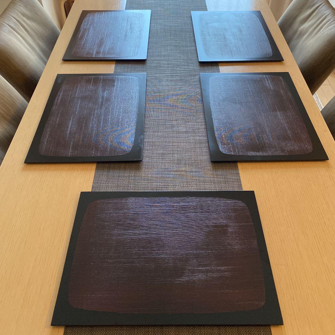 【レア品】新品未使用　越前漆器　天然木　ウレタン塗装　布目曙　日本製　5枚セット