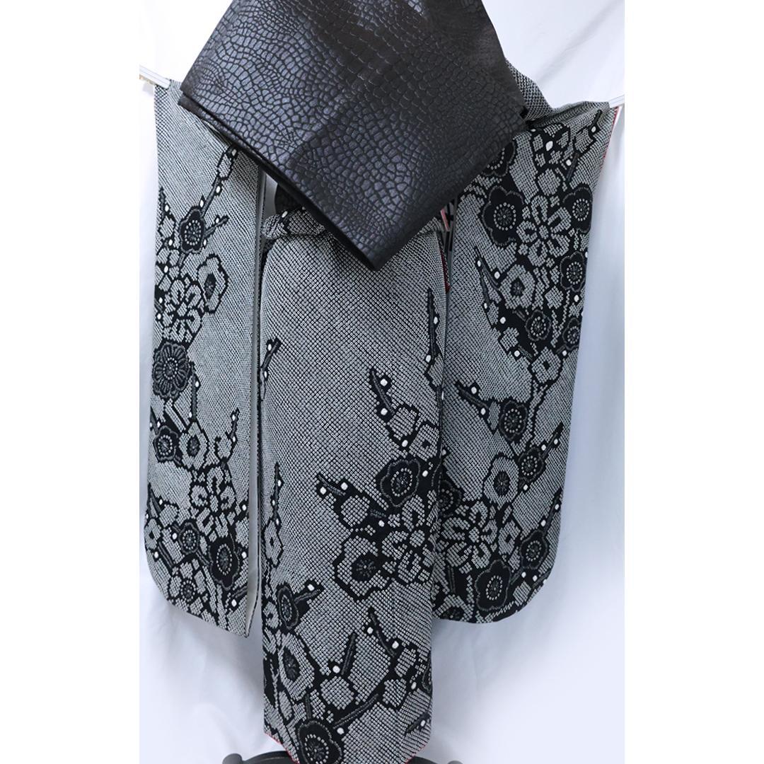 ^_−☆◆ 振袖7点セット ◆フルセット総絞り黒白sS11