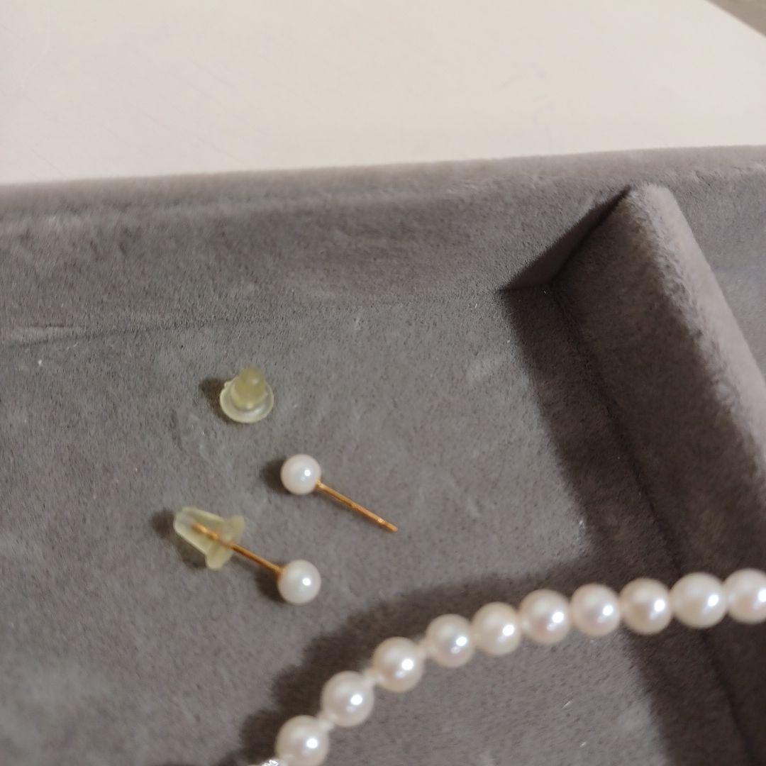 あこやベビーパール ネックレス& K18ポストピアスセット。