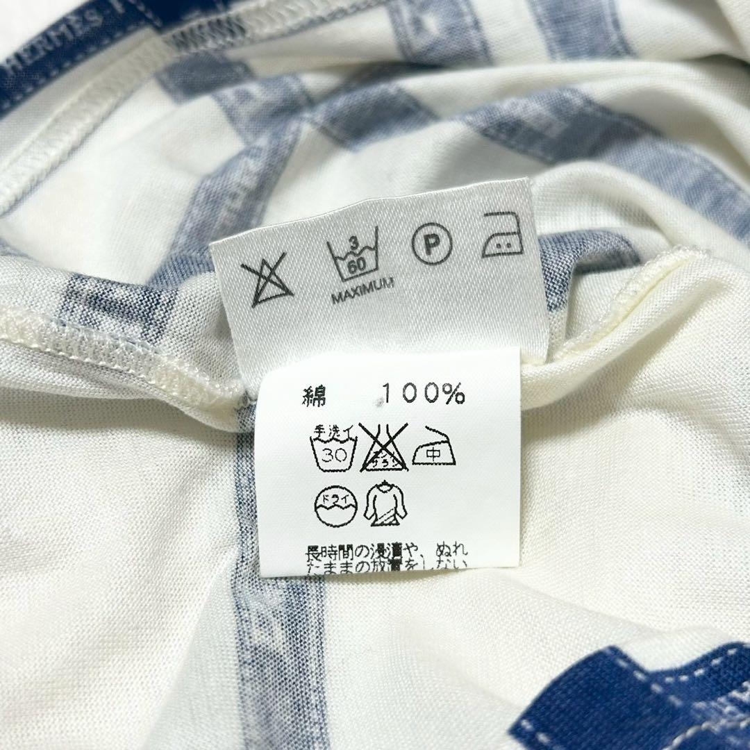 ★美品★エルメス　Tシャツ　マルジェラ期　ボルデュック　リボン　コットン　ロゴ