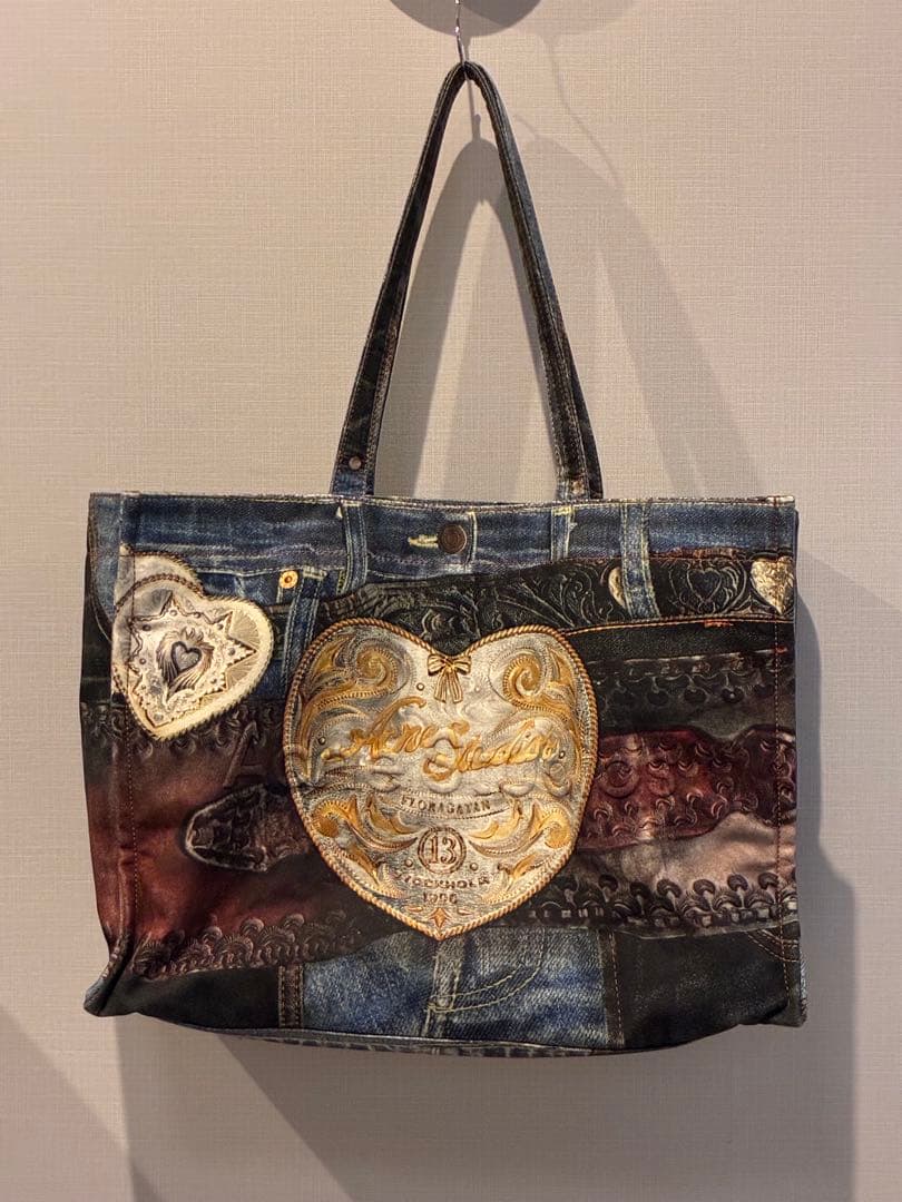 Acne Studios 転写デニムショルダートートバッグ