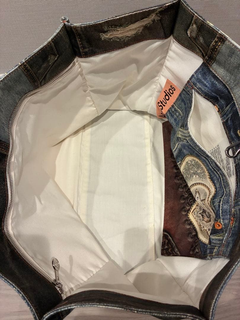 Acne Studios 転写デニムショルダートートバッグ