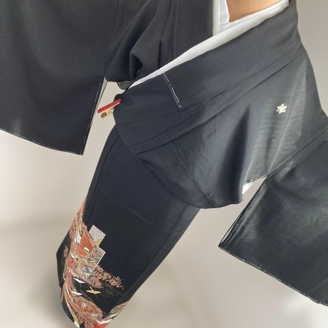 新品作家物　五つ紋豪華黒留袖フルセットお探しの方にも　花柄 裄長　トールサイズ