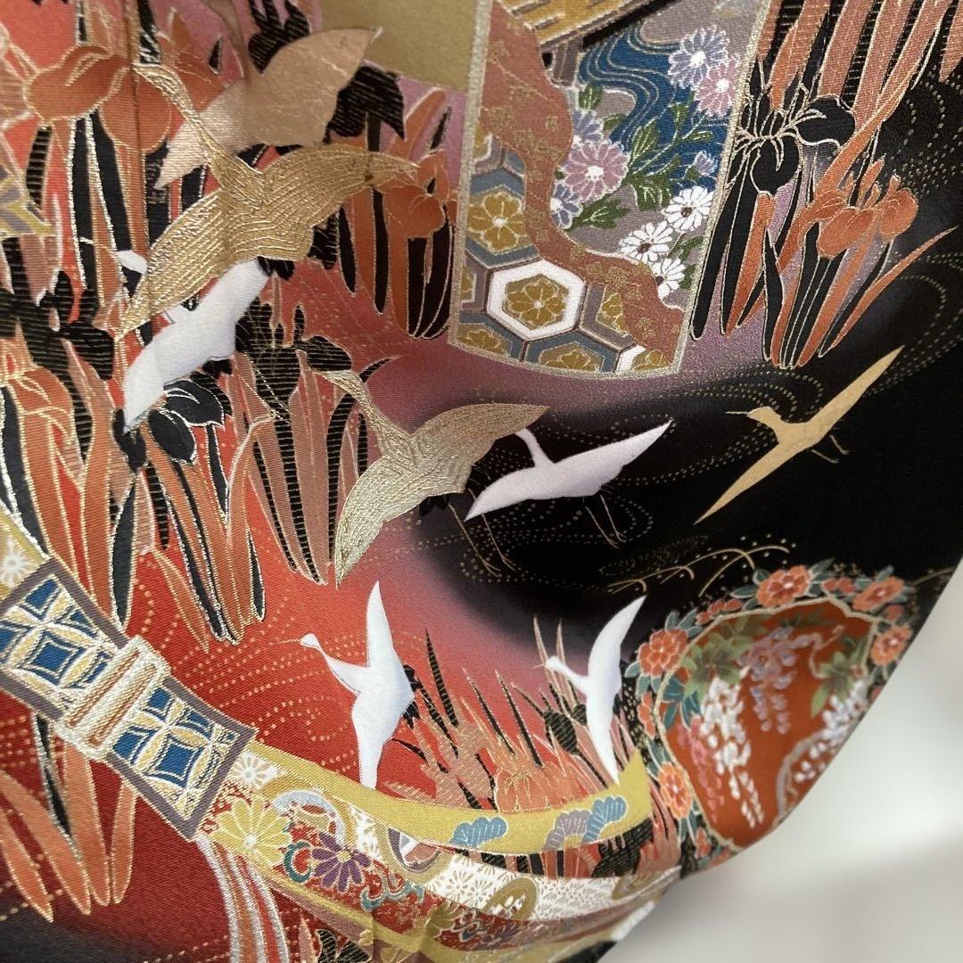 新品作家物　五つ紋豪華黒留袖フルセットお探しの方にも　花柄 裄長　トールサイズ