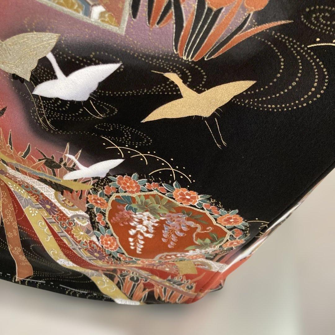 新品作家物　五つ紋豪華黒留袖フルセットお探しの方にも　花柄 裄長　トールサイズ