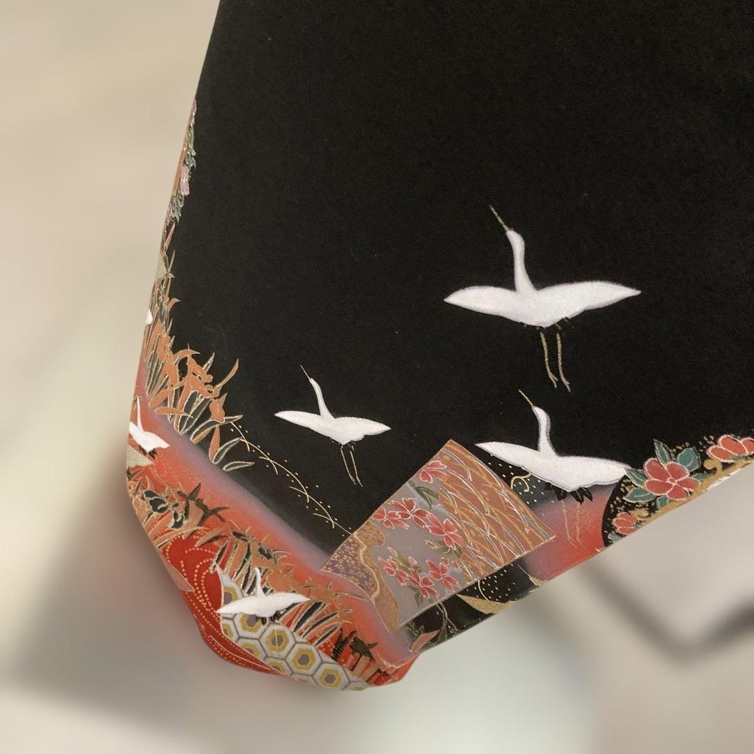 新品作家物　五つ紋豪華黒留袖フルセットお探しの方にも　花柄 裄長　トールサイズ