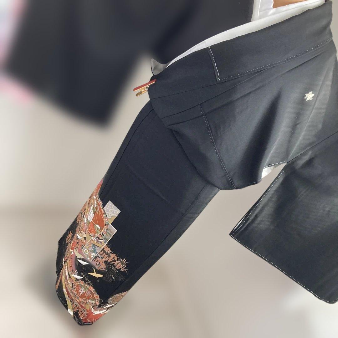 新品作家物　五つ紋豪華黒留袖フルセットお探しの方にも　花柄 裄長　トールサイズ