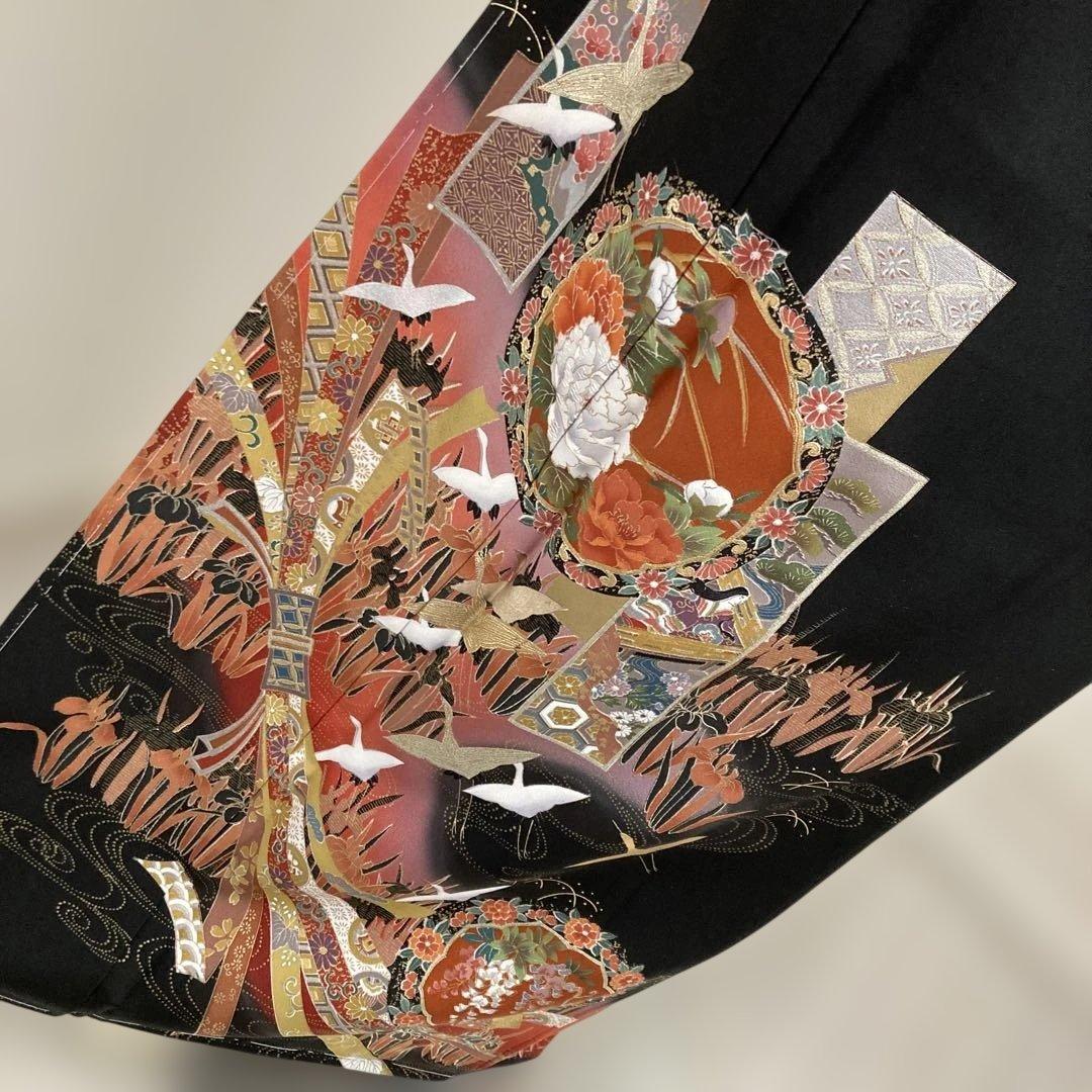 新品作家物　五つ紋豪華黒留袖フルセットお探しの方にも　花柄 裄長　トールサイズ