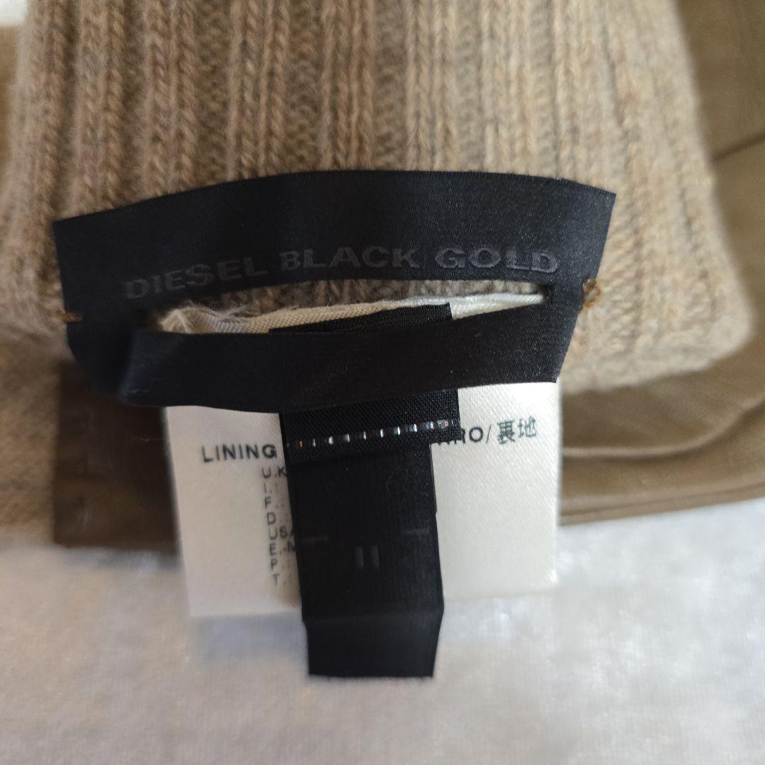 試着のみDIESEL BLACK GOLD シープレザー×ニット ロンググローブ