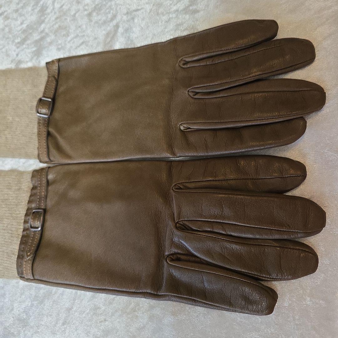 試着のみDIESEL BLACK GOLD シープレザー×ニット ロンググローブ