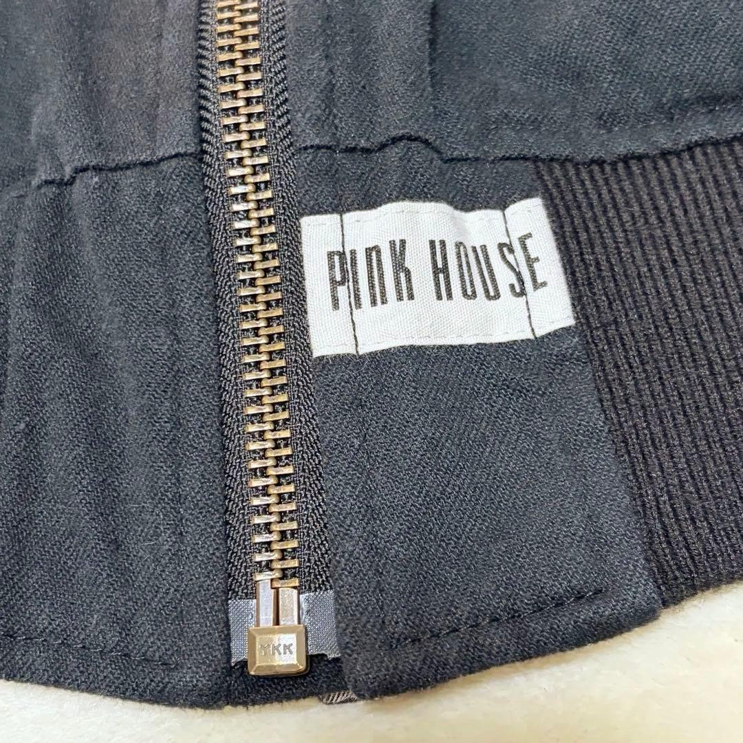 ピンクハウス 苺 キャンドル ワッペン ゼッケン 黒 フード付きブルゾン【P55