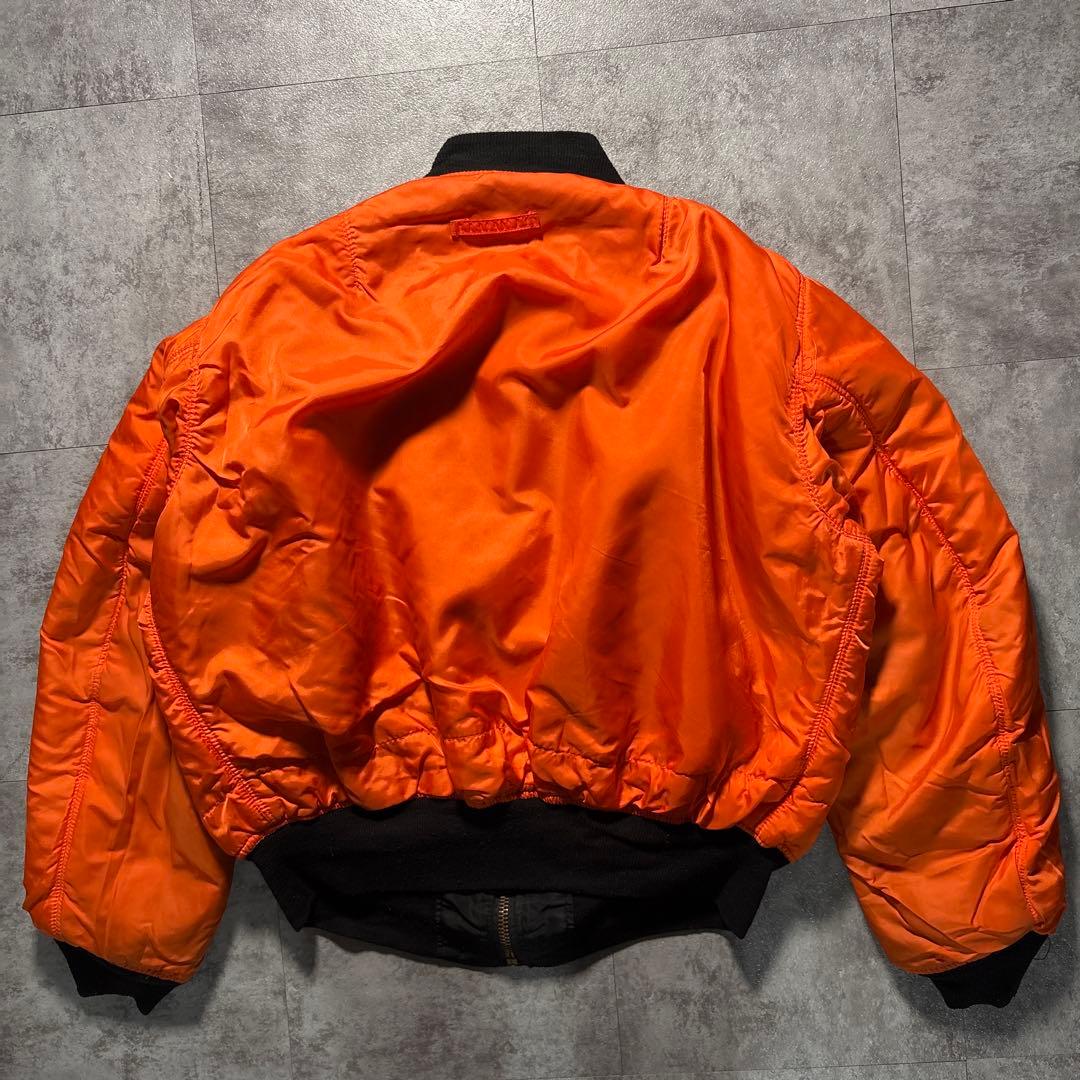 80s alpha USA製　reversible ma-1 ブラック　オレンジ