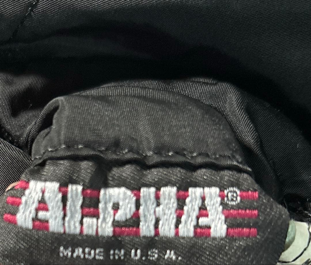 80s alpha USA製　reversible ma-1 ブラック　オレンジ