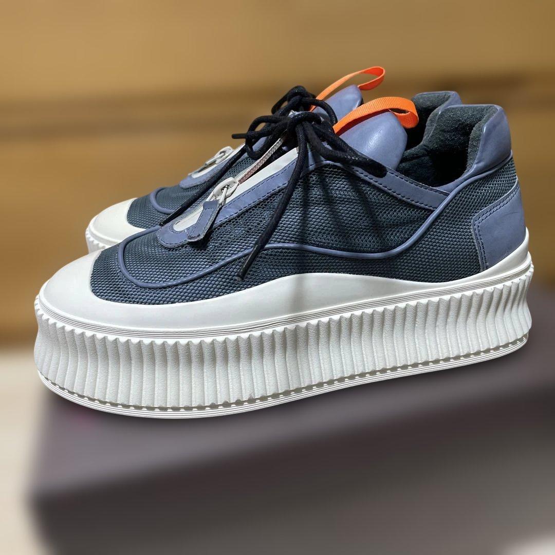 h*u様 MANAブロックシューレーススニーカーDARK GRAY 36size