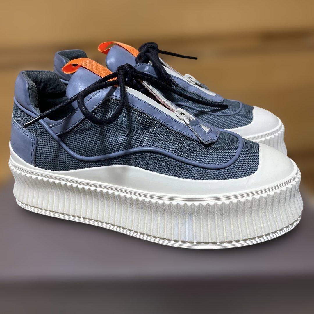 h*u様 MANAブロックシューレーススニーカーDARK GRAY 36size