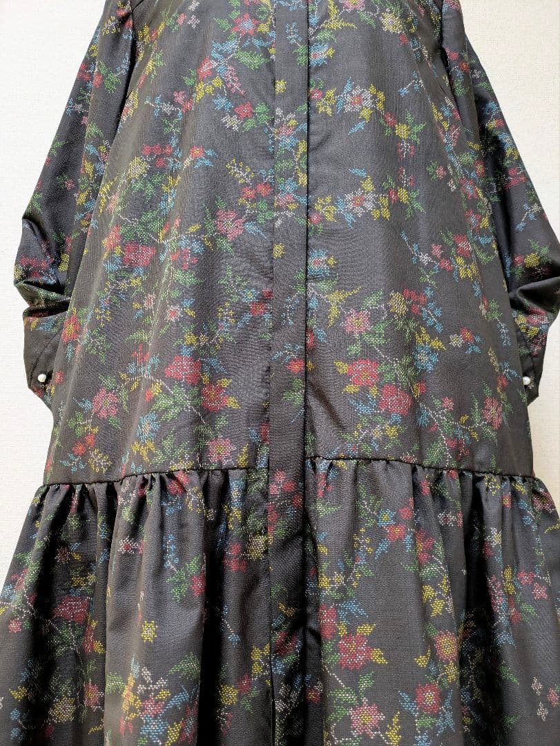 着物リメイク 大島紬 正絹　楽ちん細見えすっきりワンピース ジレ