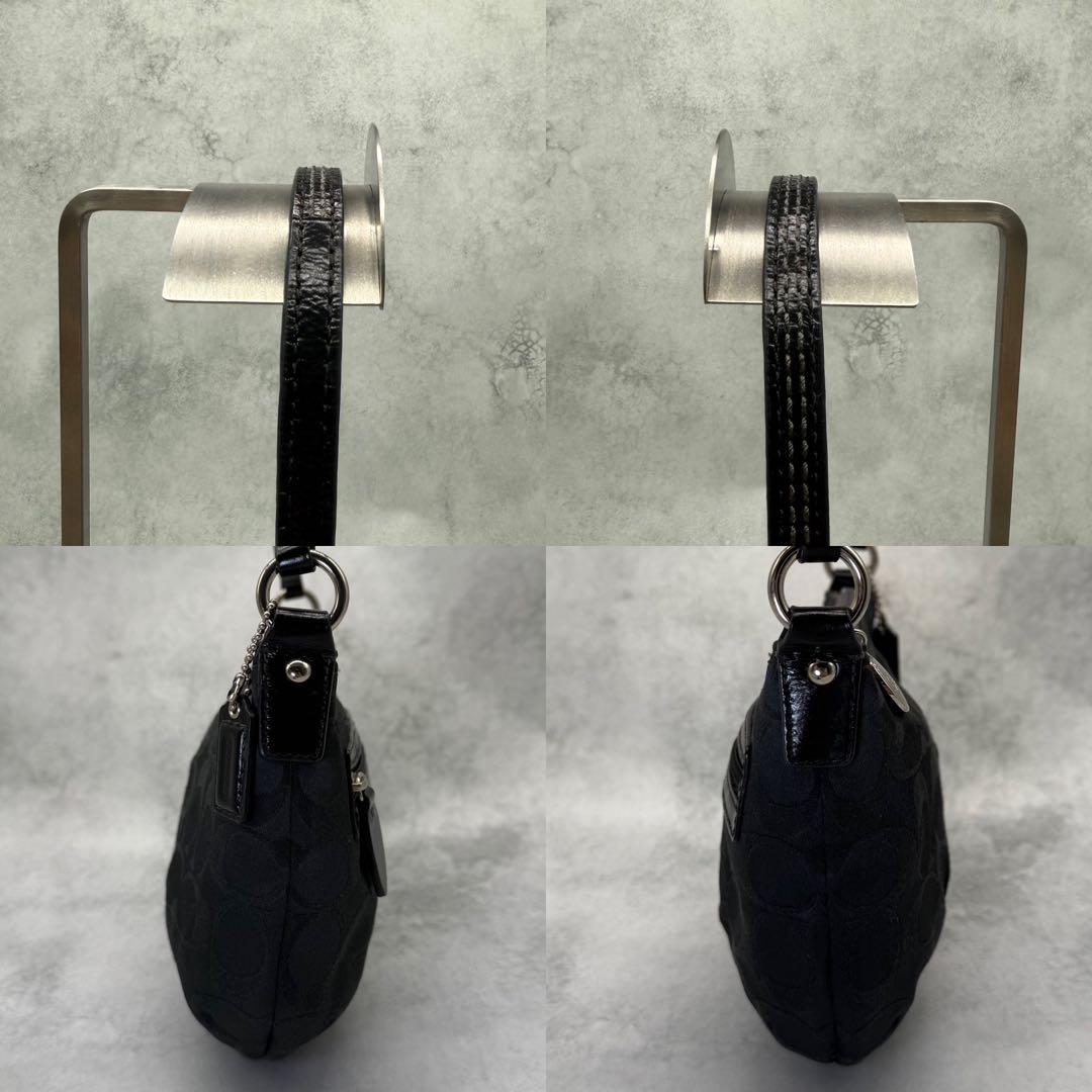 【良品】COACH コーチ ショルダーバッグ キャンバス ブラック クロスボディ