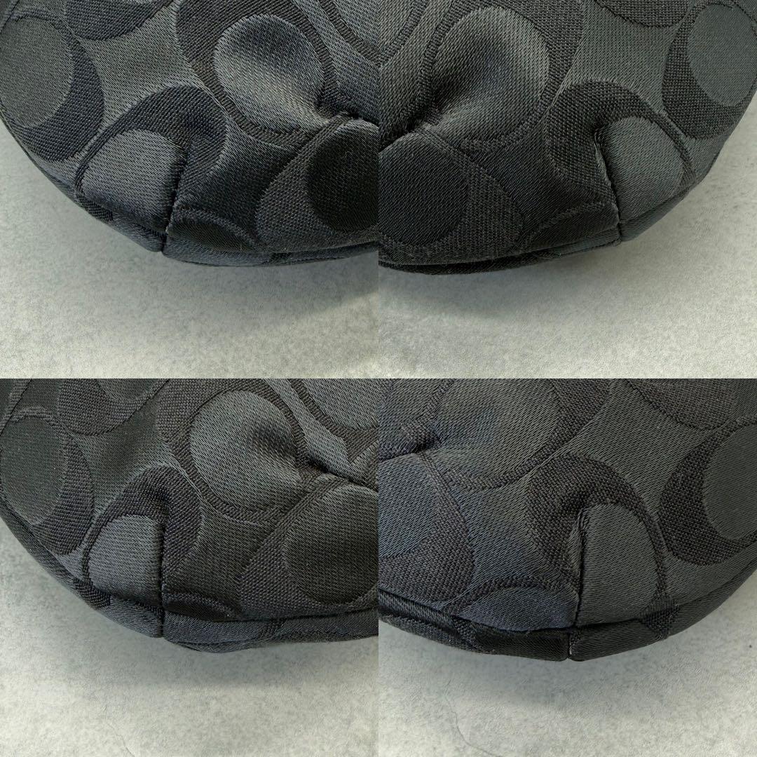 【良品】COACH コーチ ショルダーバッグ キャンバス ブラック クロスボディ