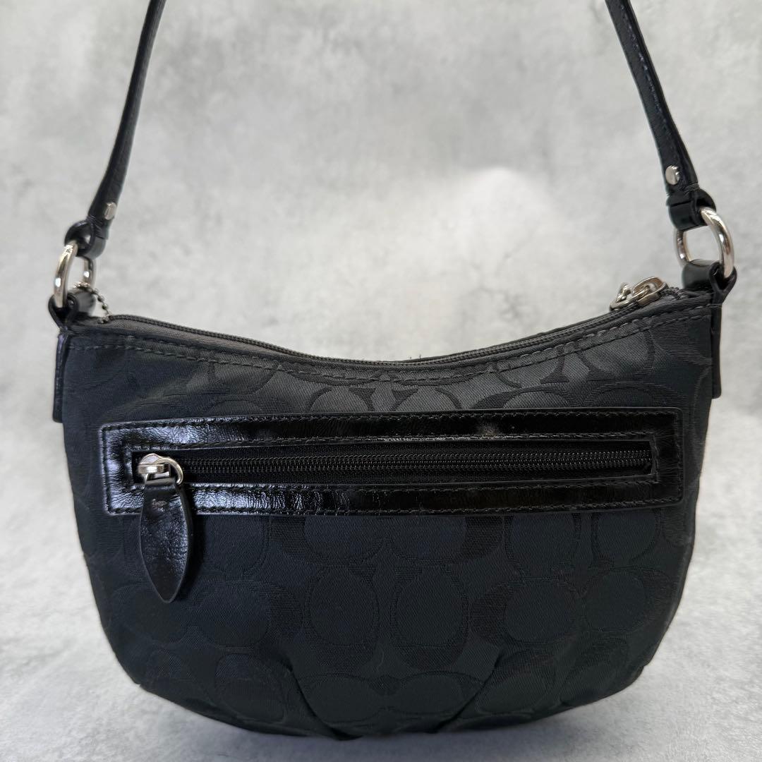 【良品】COACH コーチ ショルダーバッグ キャンバス ブラック クロスボディ