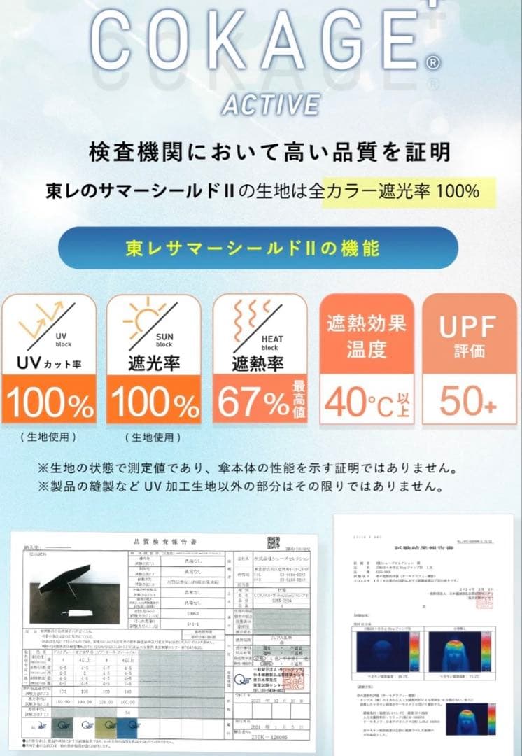 傘　COKAGE+ ACTIVE 自動開閉　55cm 折　切り継ぎ　新品未使用