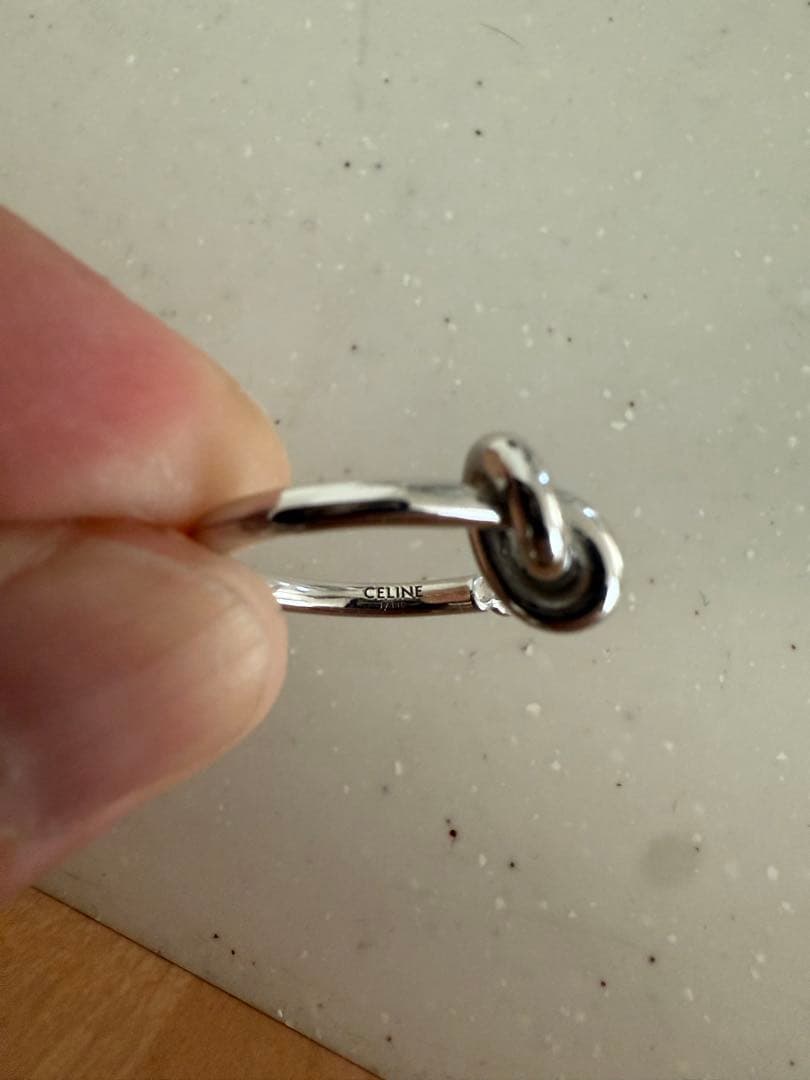 CELINE シルバー ノットデザイン ピアス(片耳用)