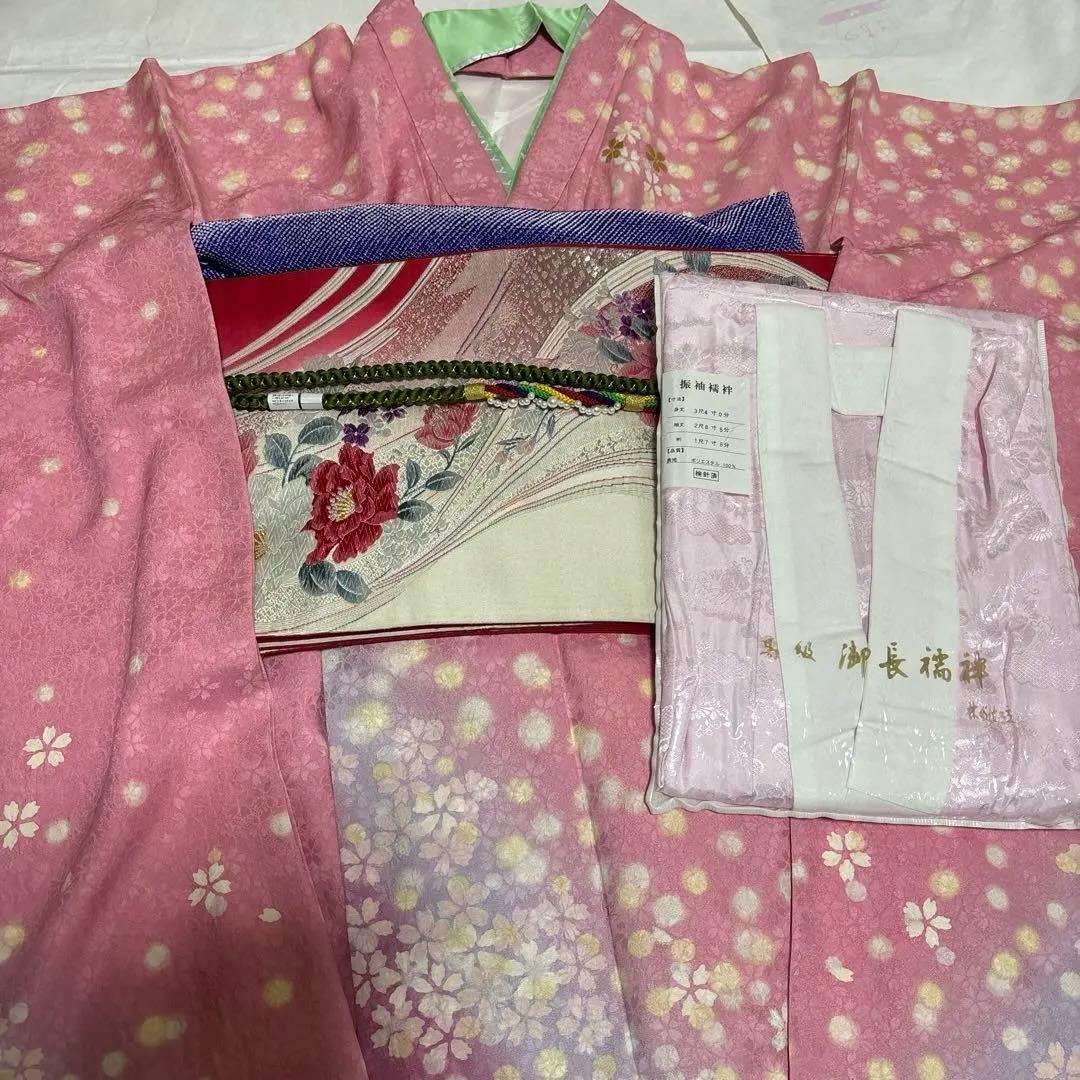 ❤️振袖　着丈174cm 袖丈69cm M〜Ｌ 袋帯　6点フルセット　正絹