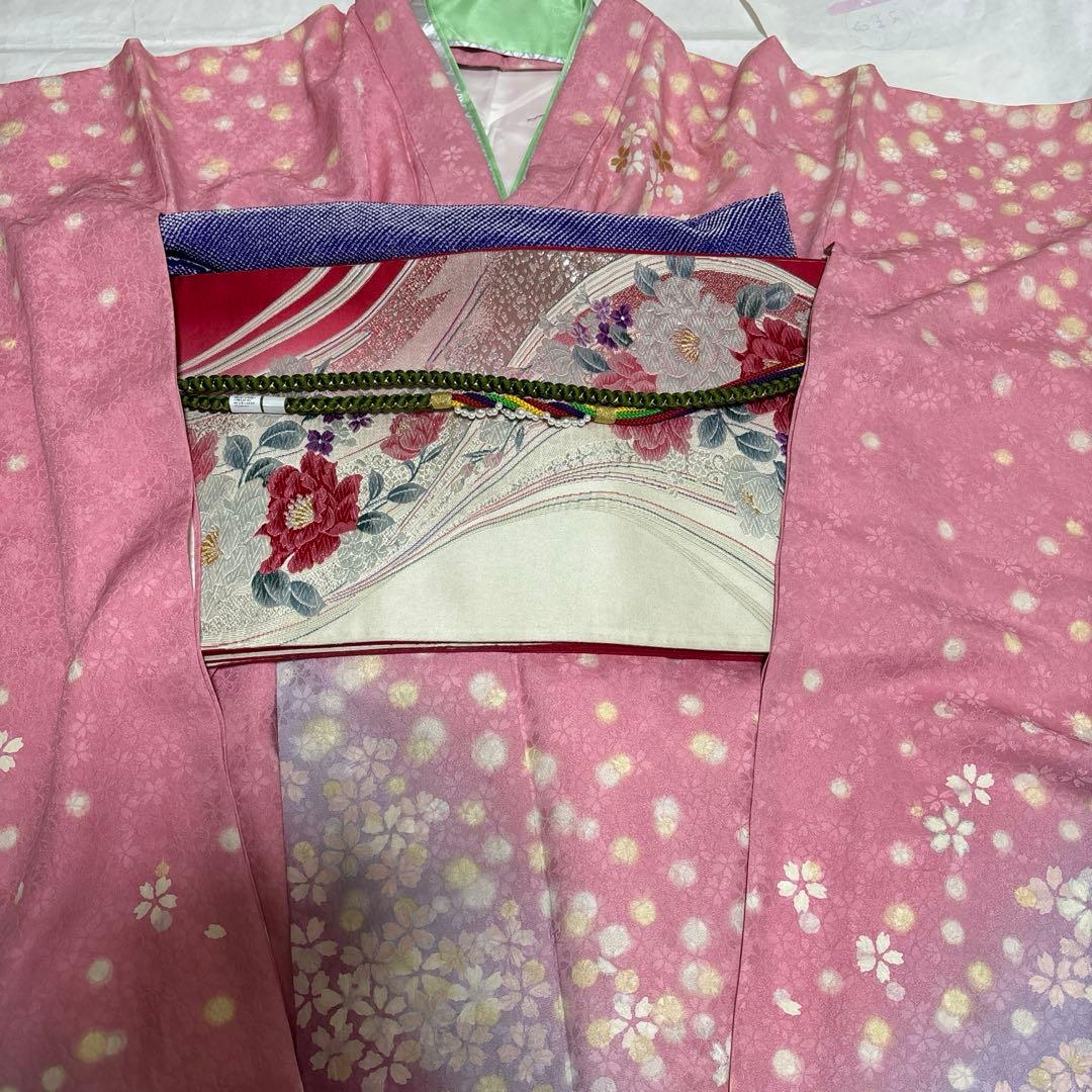 ❤️振袖　着丈174cm 袖丈69cm M〜Ｌ 袋帯　6点フルセット　正絹