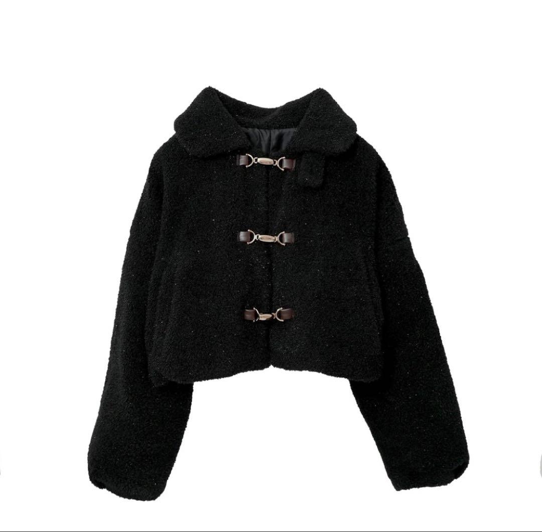 AmlyCity ラメボアブルゾン　ブラック　Amly city