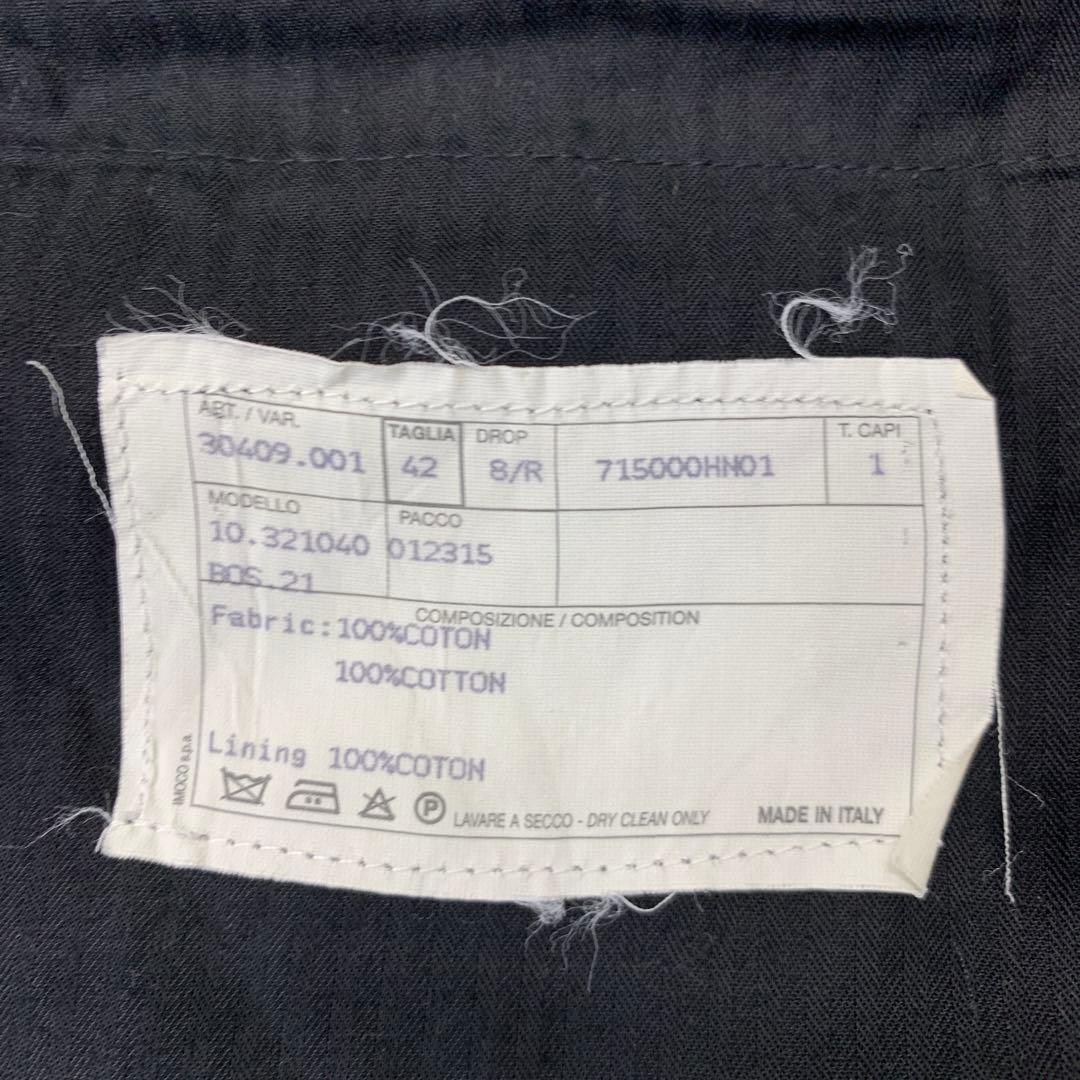 HERMES コットン ストライプ スーツ セットアップ ネイビー